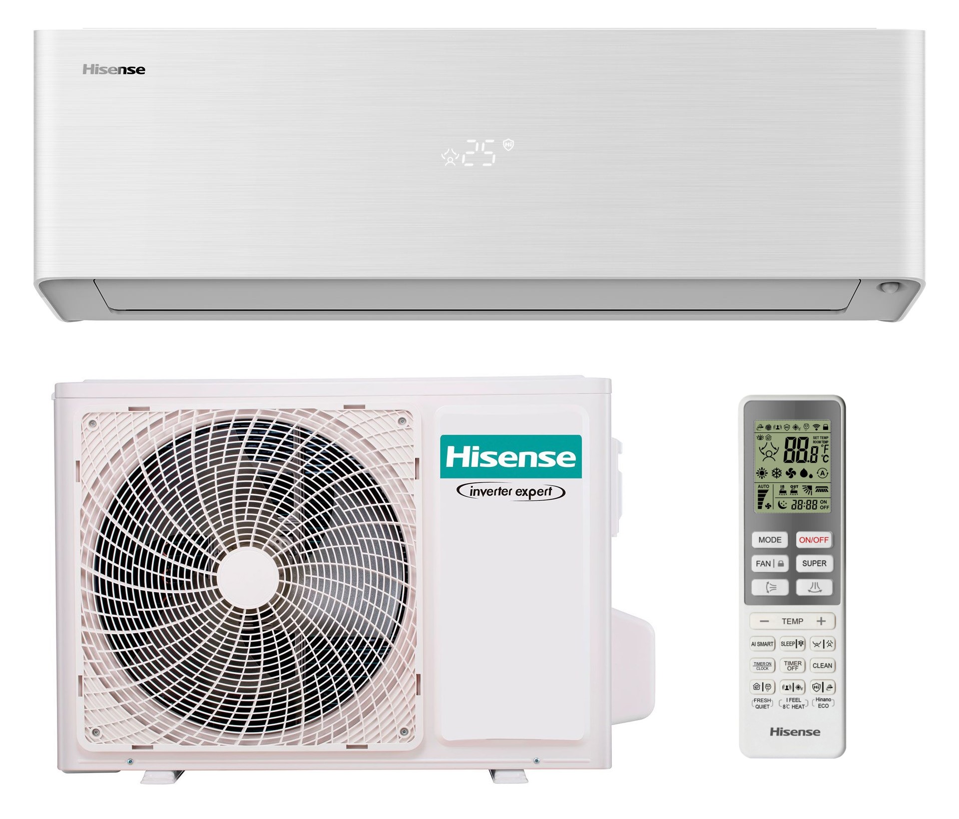 Hisense ENERGY PRO X SERIJA (2025 m. modelis) QH35XV4AG-AS35XV4EW WHITE SIENINIS ORO KONDICIONIERIUS 3.5/3.9 kW