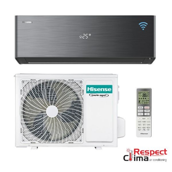 Hisense ENERGY PRO X SERIJA (2025 m. modelis) QH50BV0BG Black AS50BV0EW PREMIUIM ORAS-ORAS ŠILUMOS SIURBLYS 5.0/5.2 kW